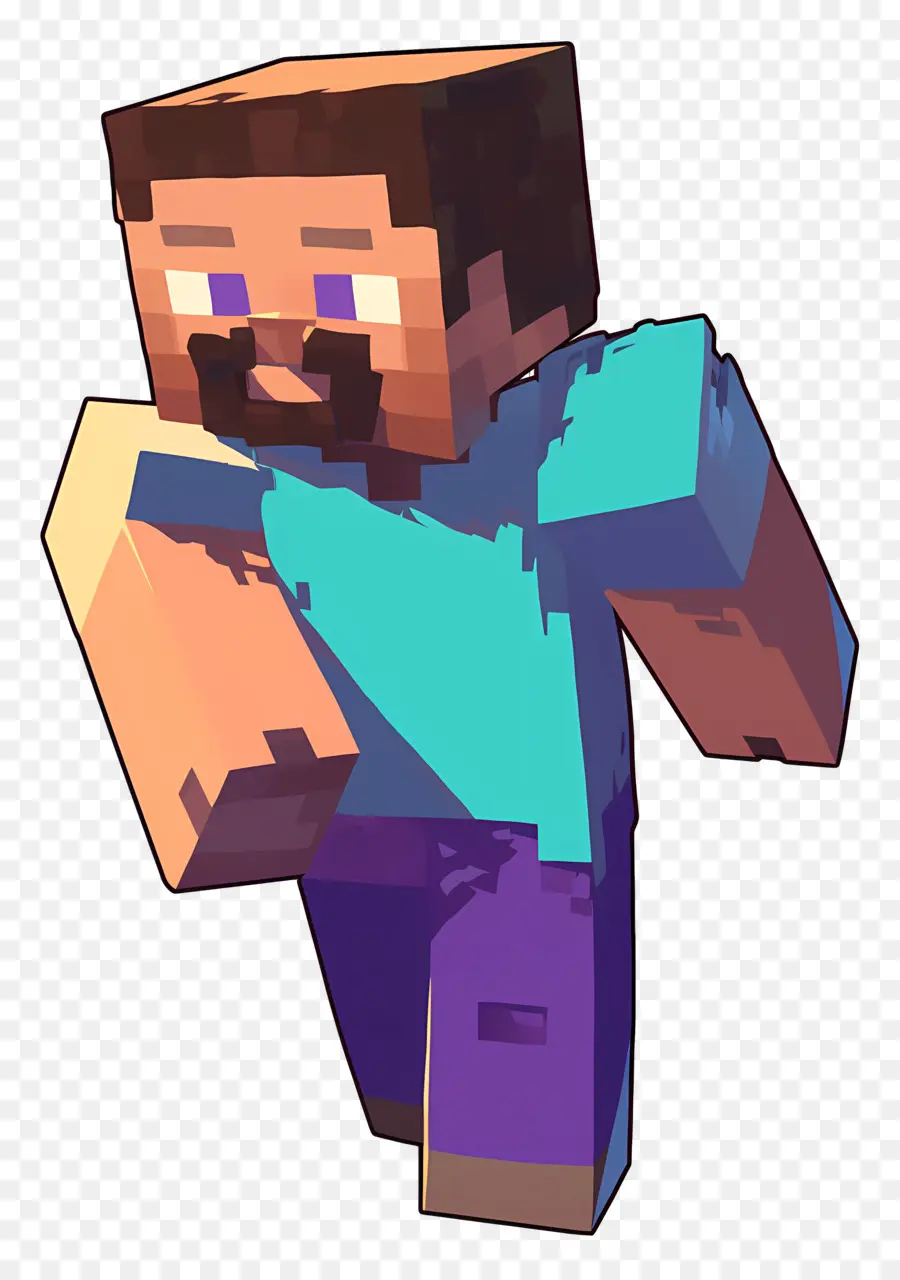 Minecraft Steve，Pikselleştirilmiş Karakter PNG