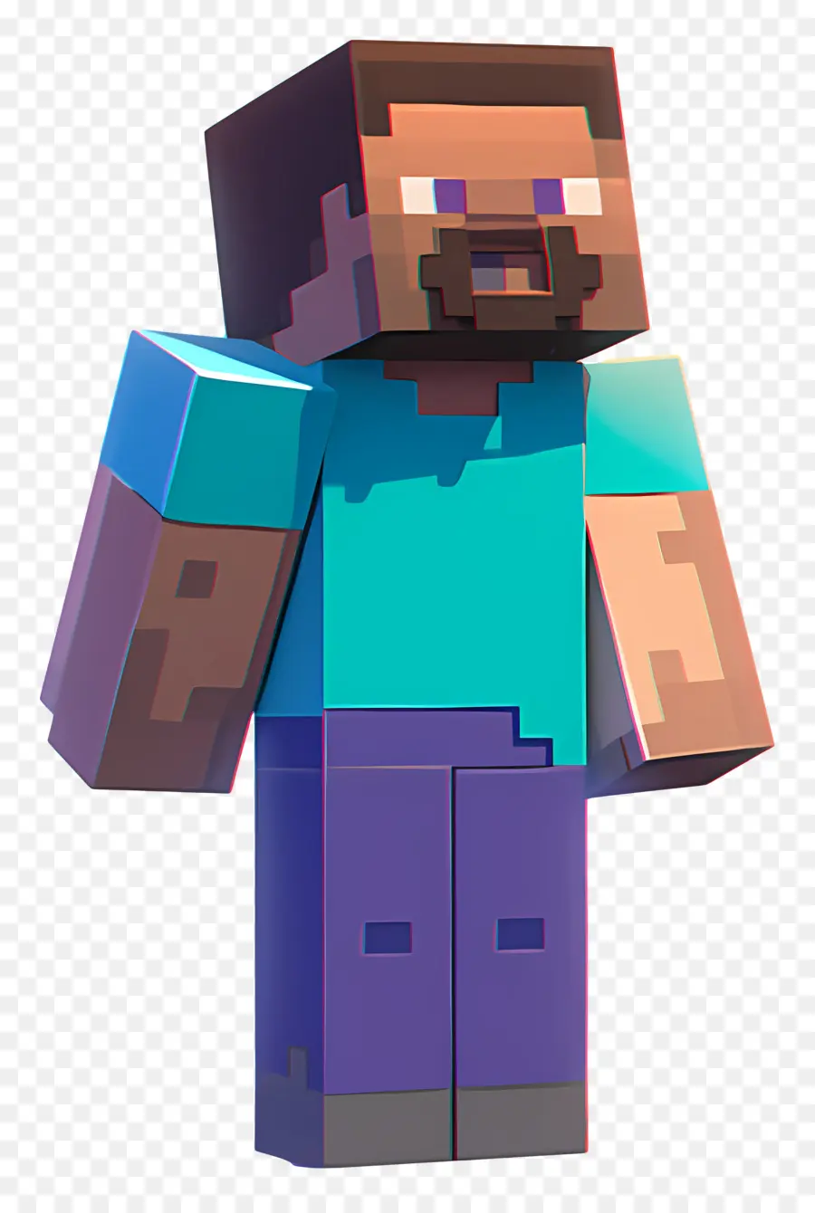 Minecraft Steve，Pikselleştirilmiş Karakter PNG