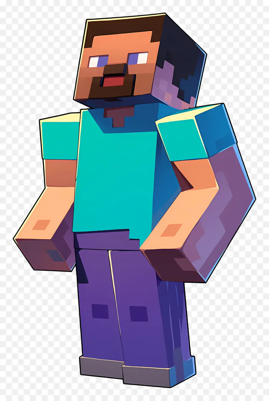 Minecraft Steve，Pikselleştirilmiş Karakter PNG