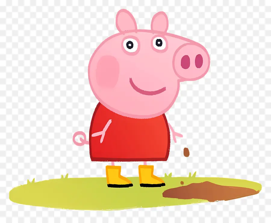 Peppa Domuz，Kırmızı Elbiseli Karikatür Domuz PNG