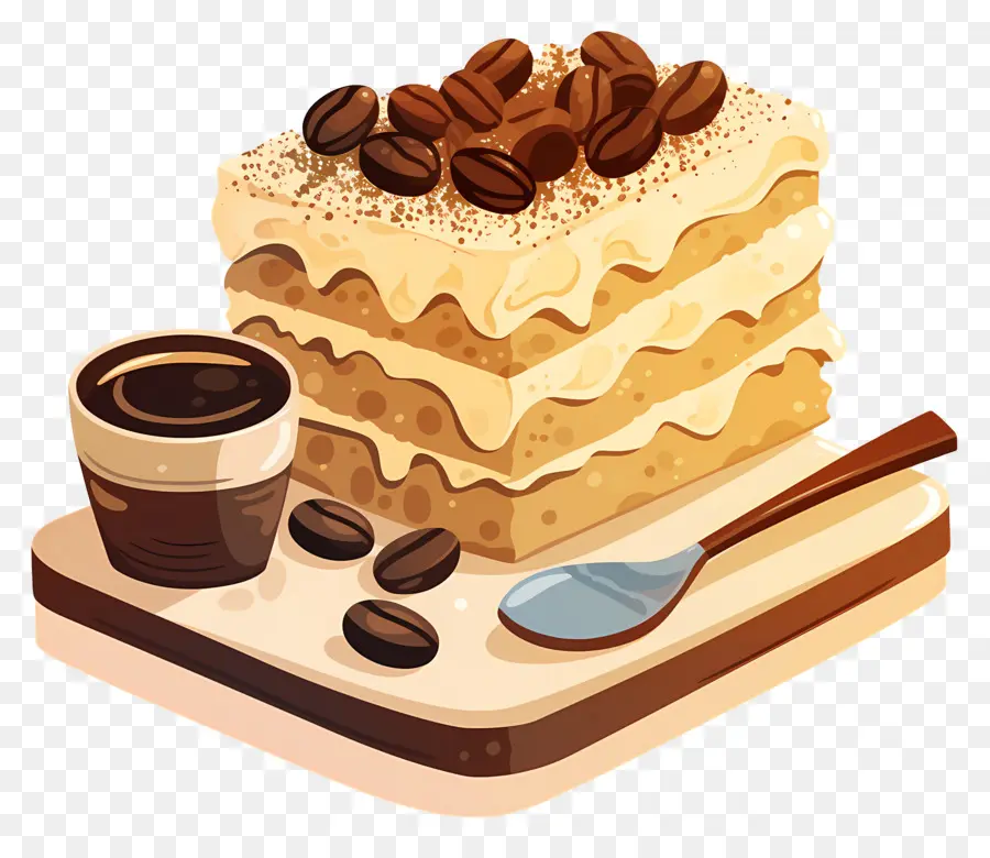 Tiramisu Keki，Kek Ve Kahve PNG