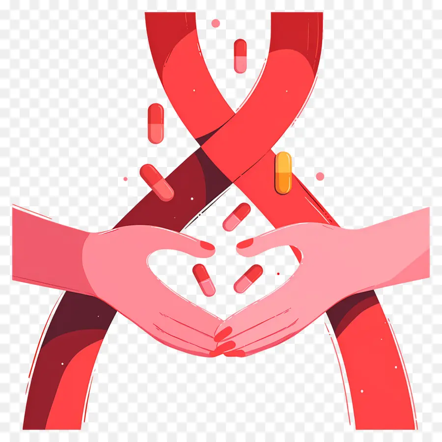 Dünya Aids Günü，Eller Ve Şerit PNG