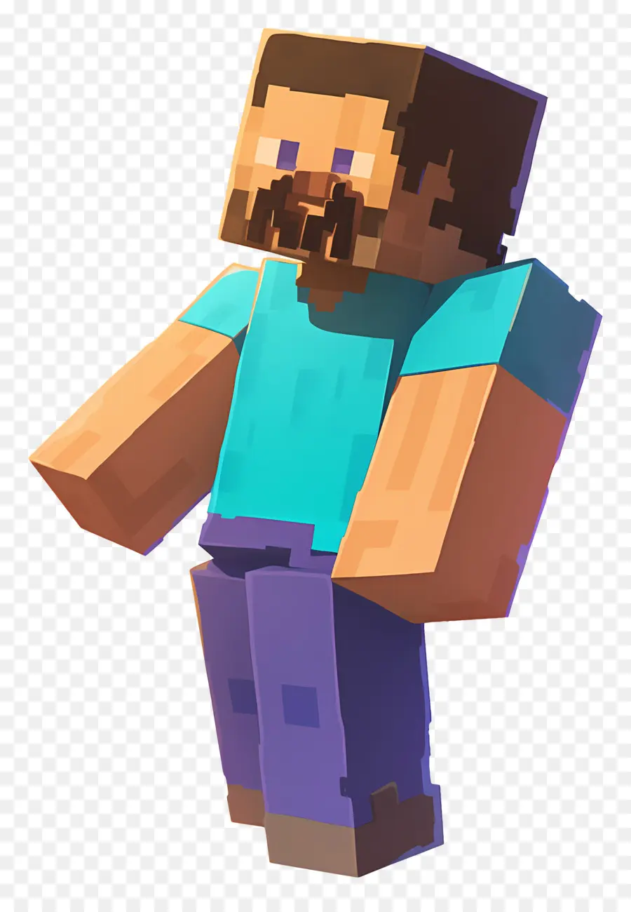 Minecraft Steve，Pikselleştirilmiş Karakter PNG