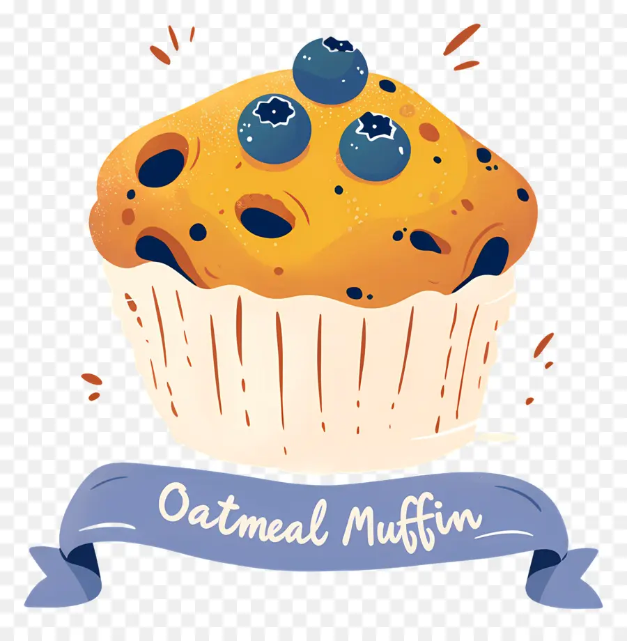 Ulusal Yulaf Ezmeli Muffin Günü，Yaban Mersinli Yulaflı Muffin PNG