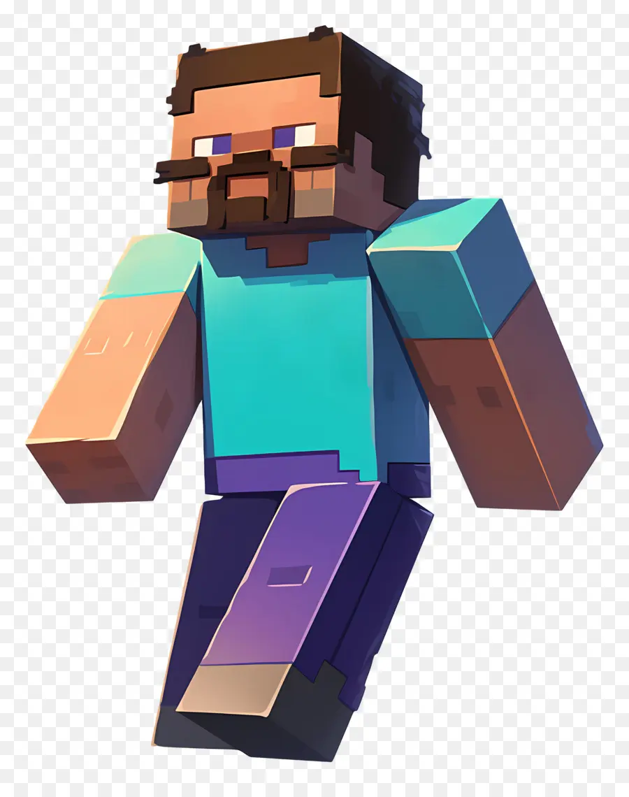 Minecraft Steve，Pikselleştirilmiş Karakter PNG