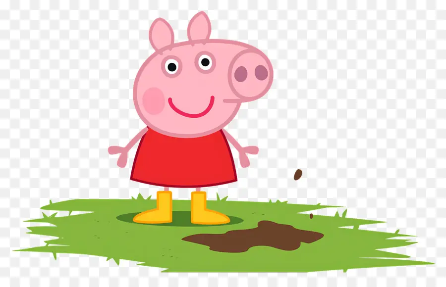 Peppa Domuz，Kırmızı Elbiseli Karikatür Domuz PNG