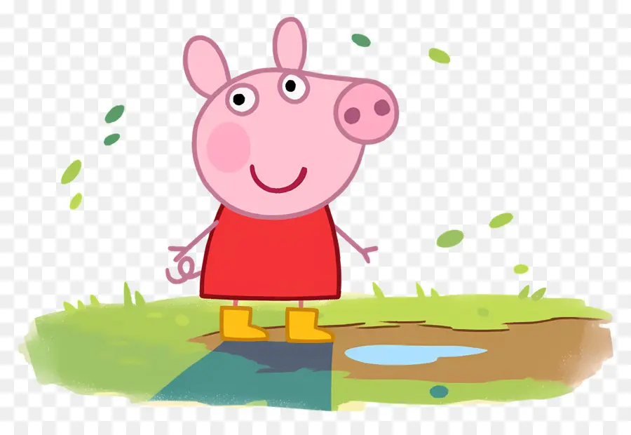 Peppa Domuz，Kırmızı Elbiseli Karikatür Domuz PNG