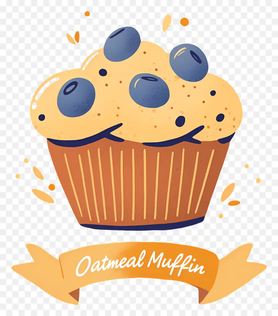 Ulusal Yulaf Ezmeli Muffin Günü，Yaban Mersinli Yulaflı Muffin PNG