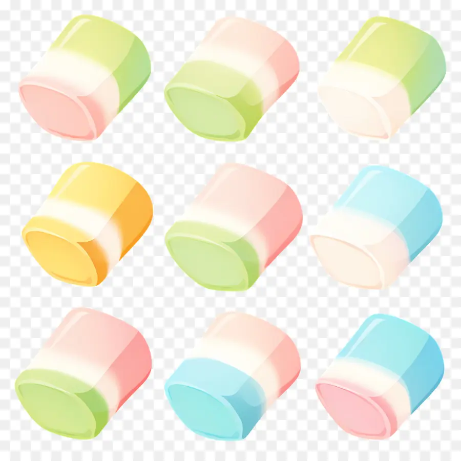 Marshmallow，Renkli şekerlemeler PNG