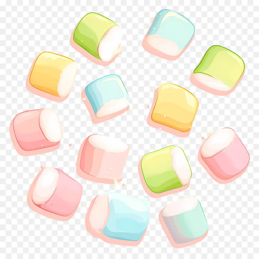 Marshmallow，Renkli Marshmallowlar PNG