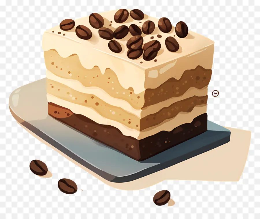 Tiramisu Keki，Kahve çekirdekleri Ile Katmanlı Kek PNG