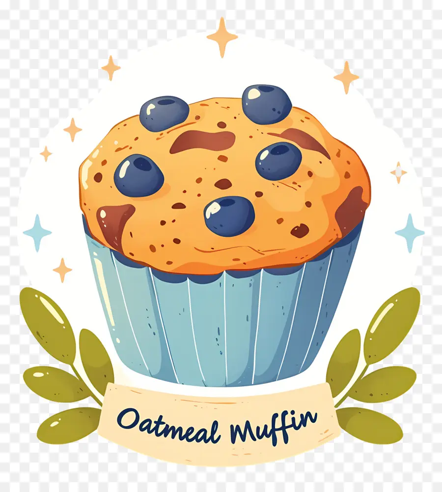 Ulusal Yulaf Ezmeli Muffin Günü，Yaban Mersinli Yulaflı Muffin PNG