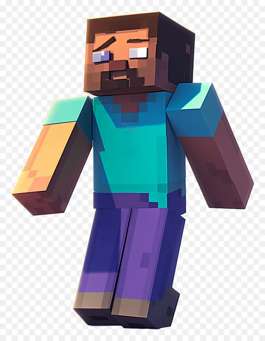 Minecraft Steve，Pikselleştirilmiş Karakter PNG