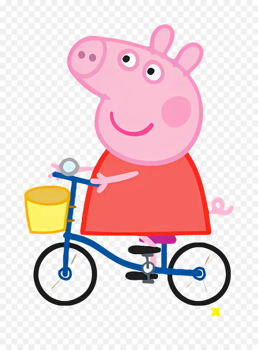 Peppa Domuzu，Bisiklet üzerinde Karikatür Domuz PNG