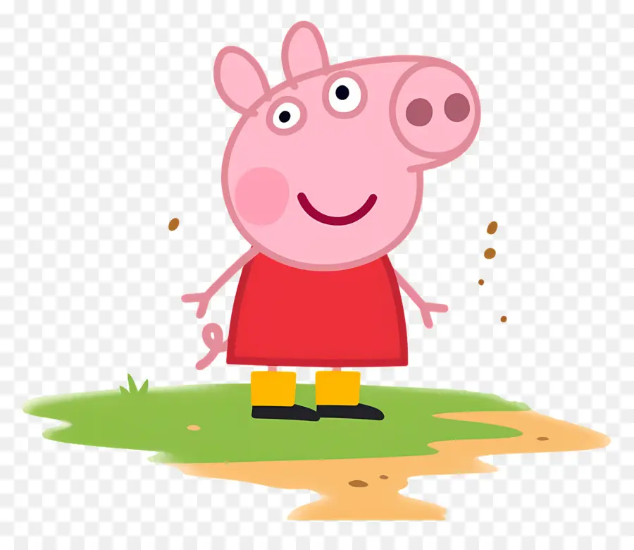 Peppa Domuz，Kırmızı Elbiseli Karikatür Domuz PNG