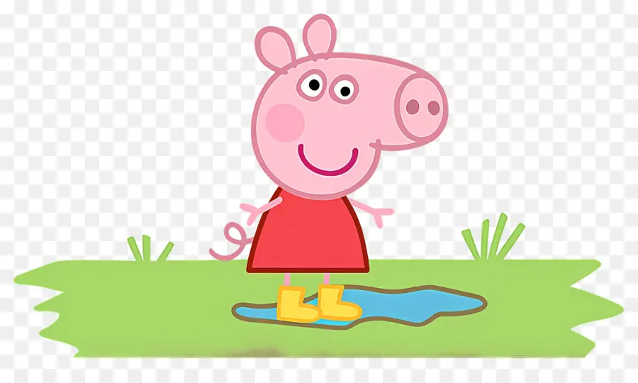 Peppa Domuz，Kırmızı Elbiseli Karikatür Domuz PNG