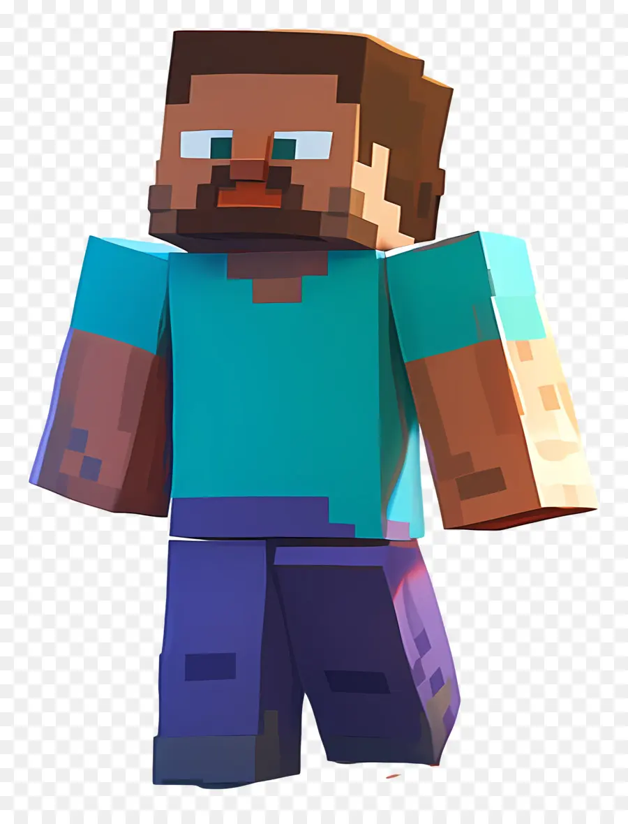 Minecraft Steve，Pikselleştirilmiş Karakter PNG