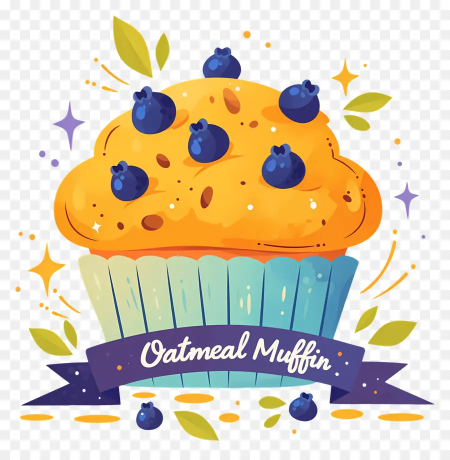 Ulusal Yulaf Ezmeli Muffin Günü，Yaban Mersinli Yulaflı Muffin PNG