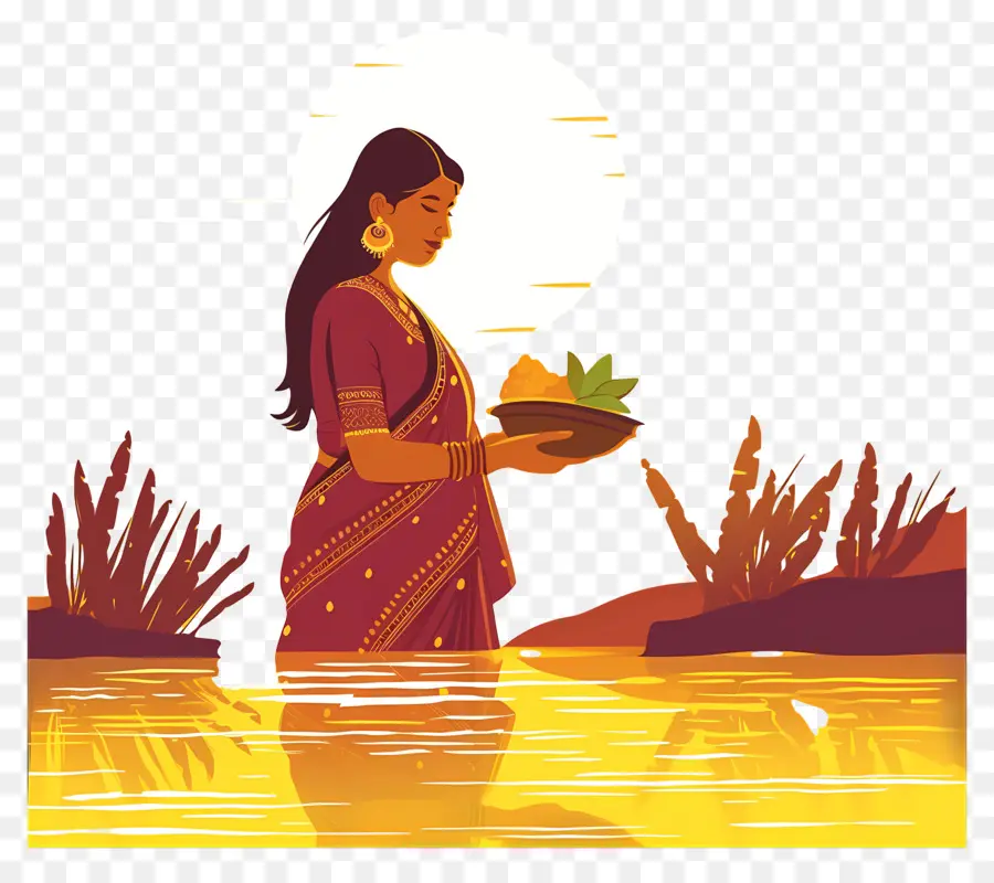 Chhath Puja，Sudaki Kadın PNG