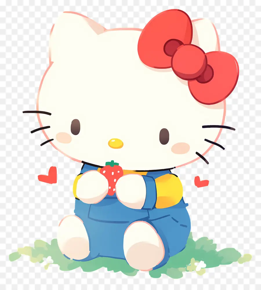 Hello Kitty Çilekli，Karikatür Kedi çilek Ile PNG