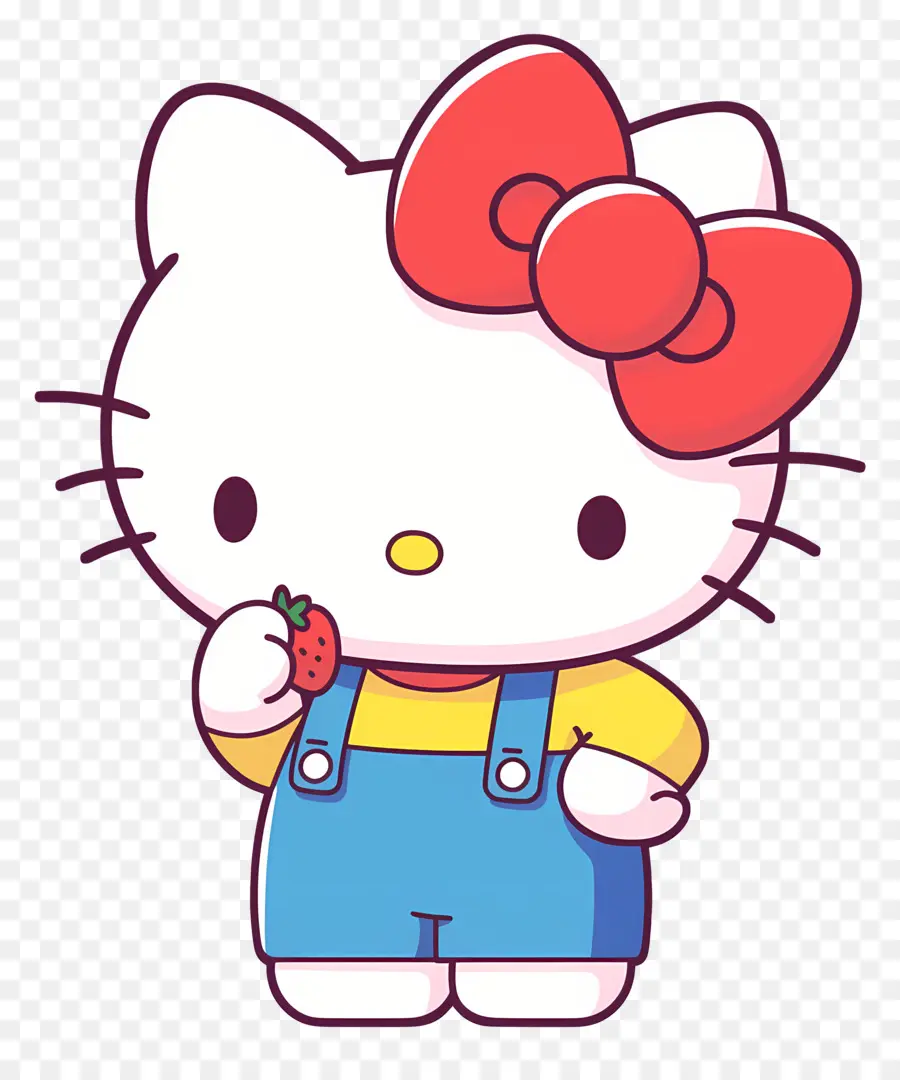 Hello Kitty Çilekli，Karikatür Kedi çilek Ile PNG