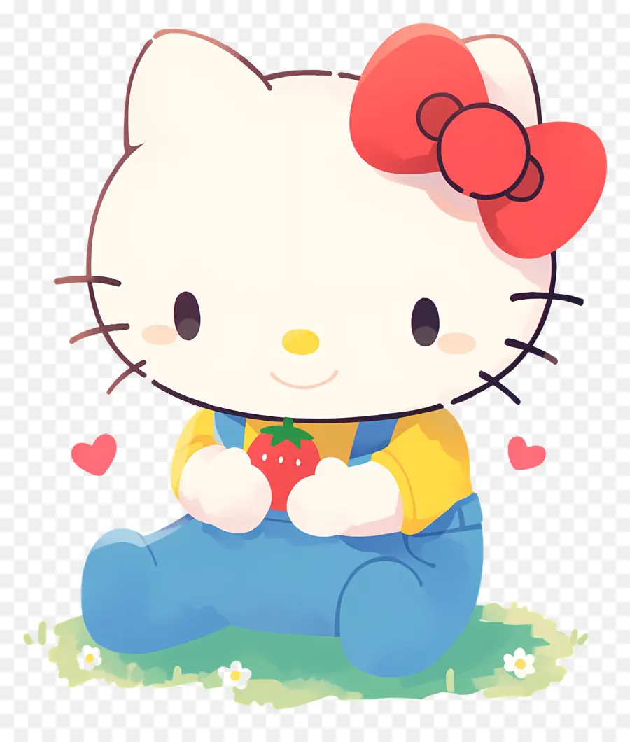 Hello Kitty Çilekli，Karikatür Kedi çilek Ile PNG