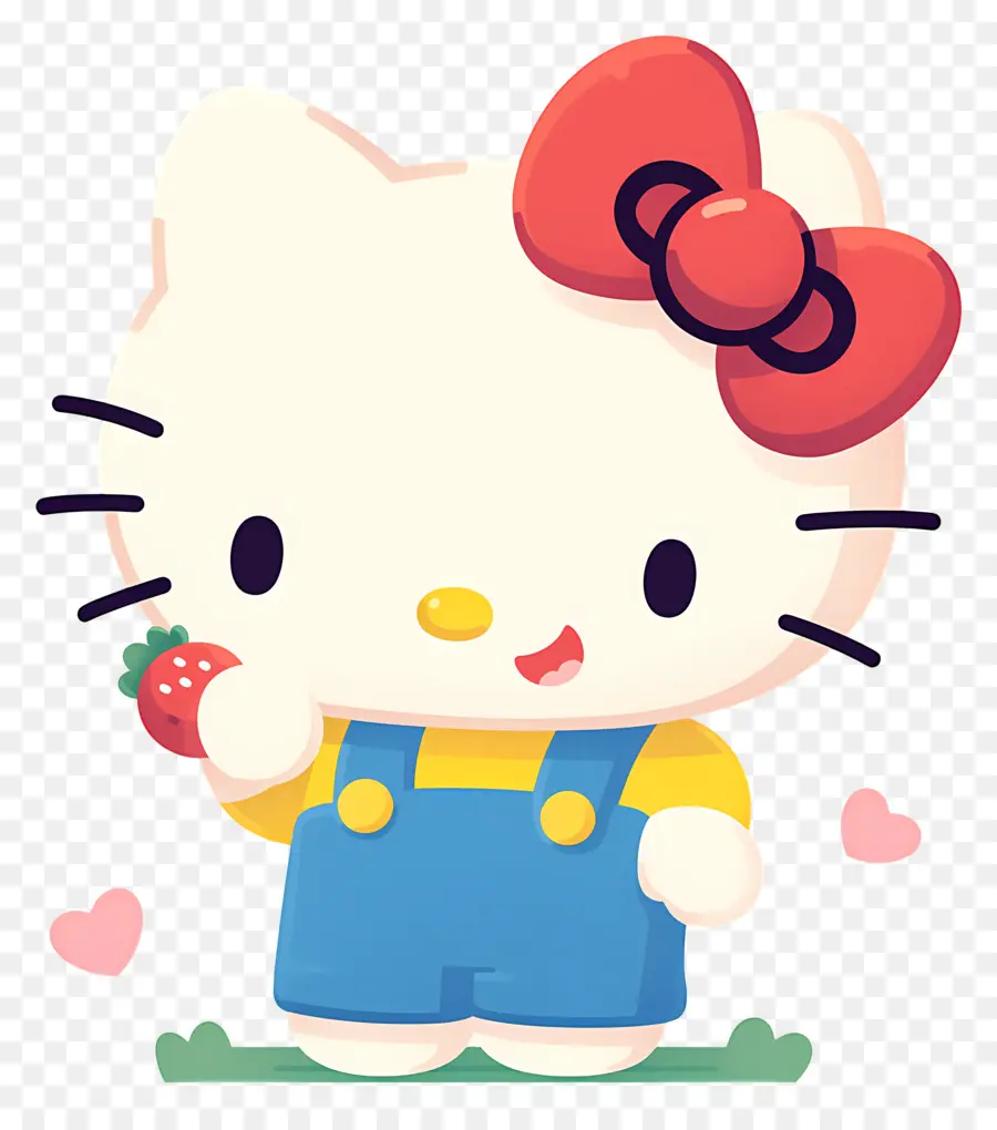 Hello Kitty Çilekli，Karikatür Kedi çilek Ile PNG