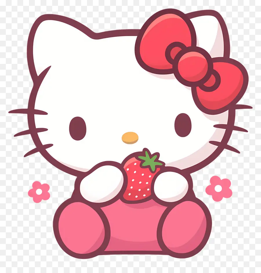 Hello Kitty Çilekli，Karikatür Kedi çilek Ile PNG