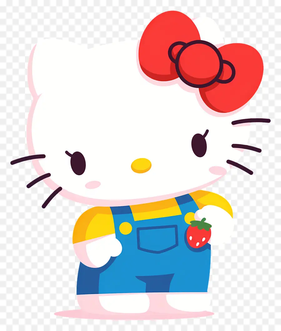 Hello Kitty Çilekli，Karikatür Kedi çilek Ile PNG