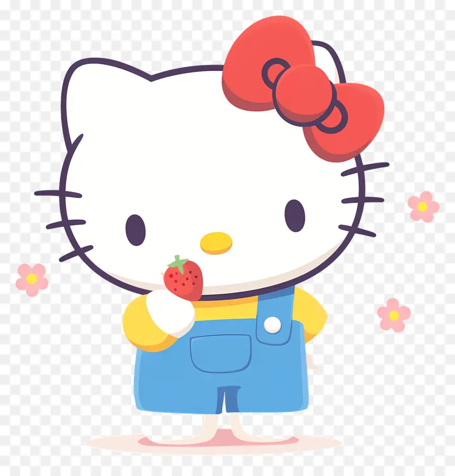 Hello Kitty Çilekli，Karikatür Kedi çilek Ile PNG