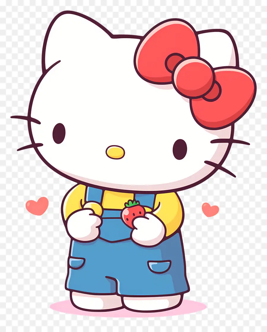 Hello Kitty Çilekli，Karikatür Kedi çilek Ile PNG