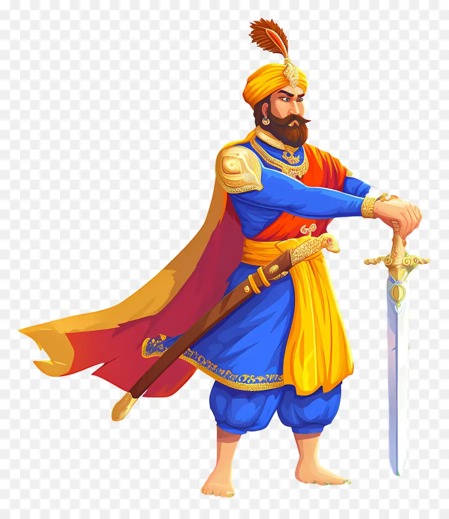 Guru Govind Singh Jayanti，Kılıçlı Savaşçı PNG