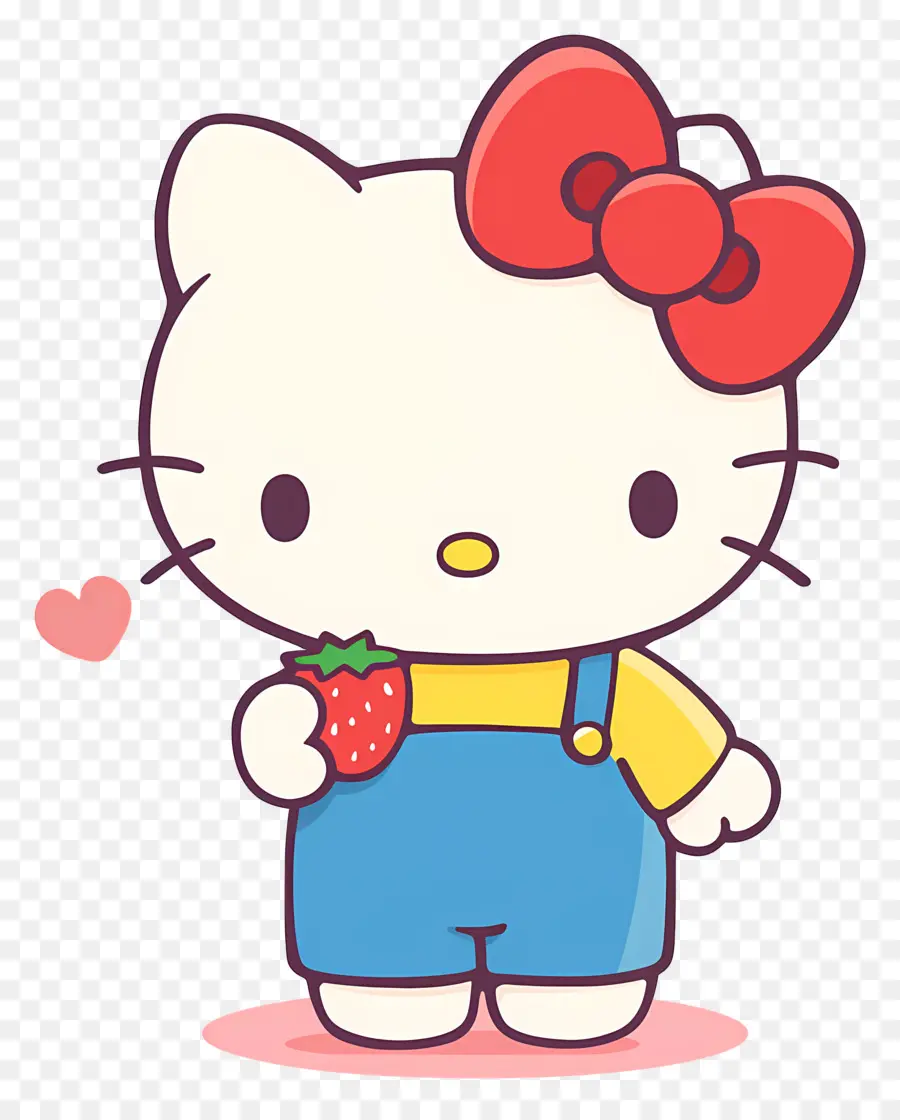 Hello Kitty Çilekli，Karikatür Kedi çilek Ile PNG