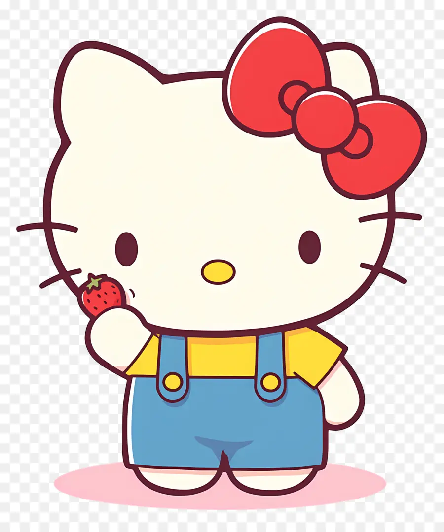 Hello Kitty Çilekli，Karikatür Kedi çilek Ile PNG