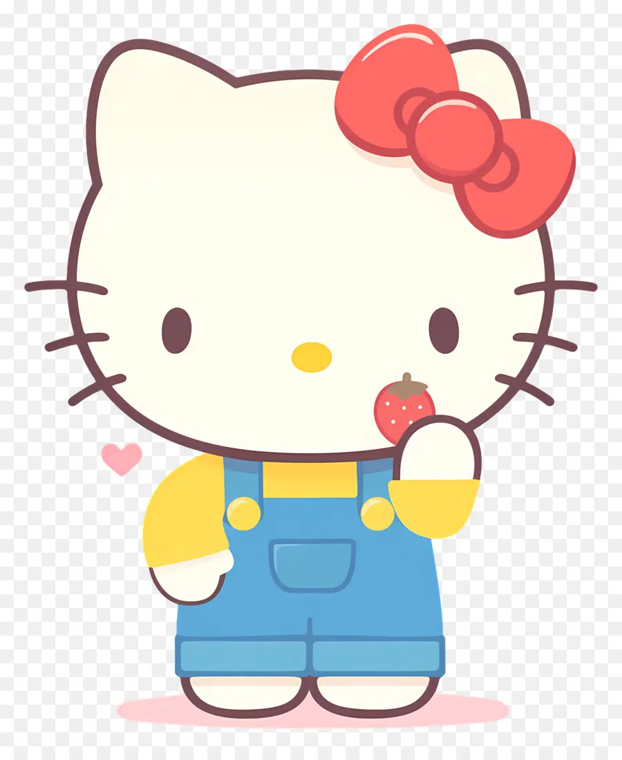 Hello Kitty Çilekli，Karikatür Kedi çilek Ile PNG