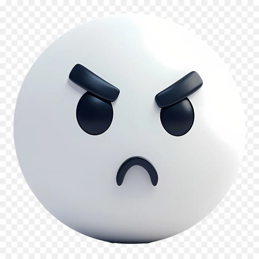 Emoji，Beyaz Kızgın Yüz PNG