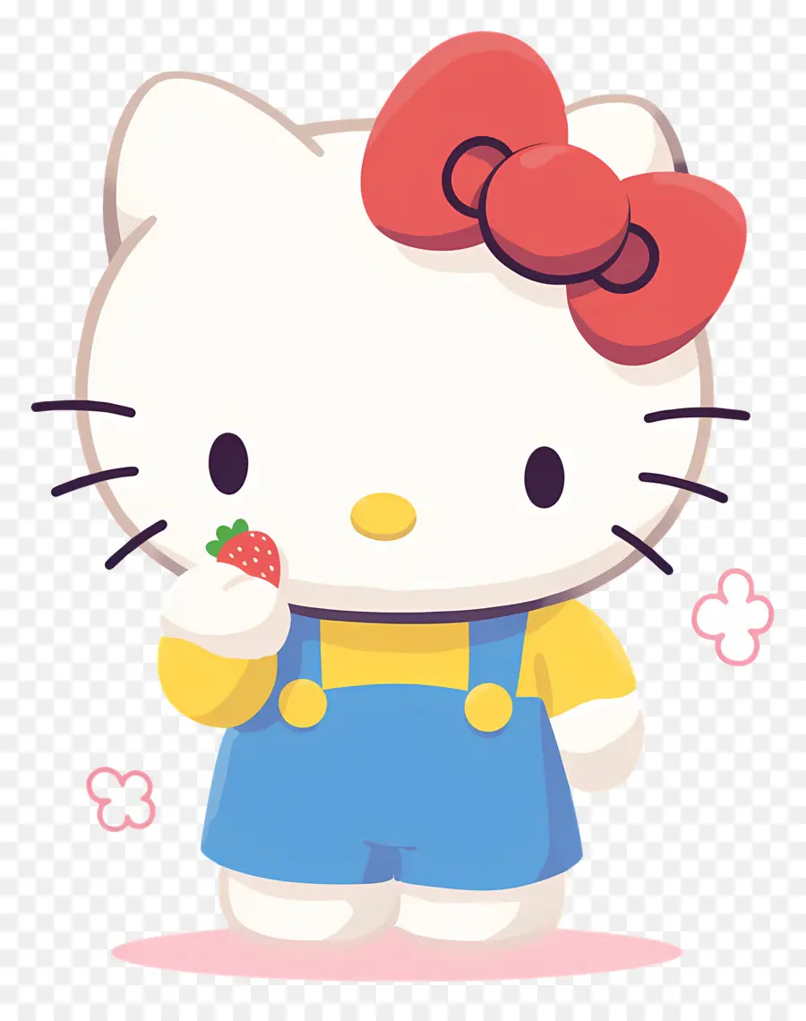 Hello Kitty Çilekli，Karikatür Kedi çilek Ile PNG