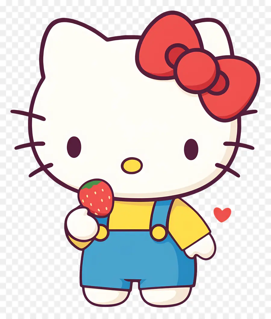 Hello Kitty Çilekli，Karikatür Kedi çilek Ile PNG