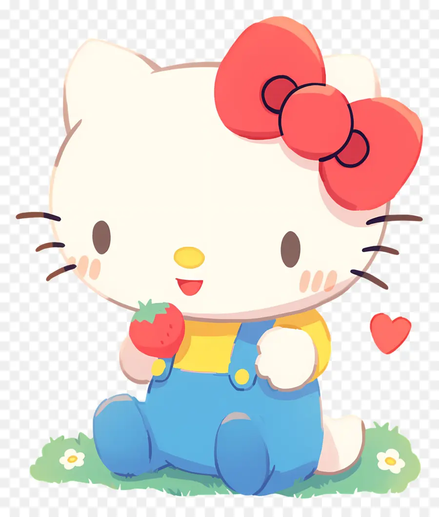 Hello Kitty Çilekli，Karikatür Kedi çilek Ile PNG