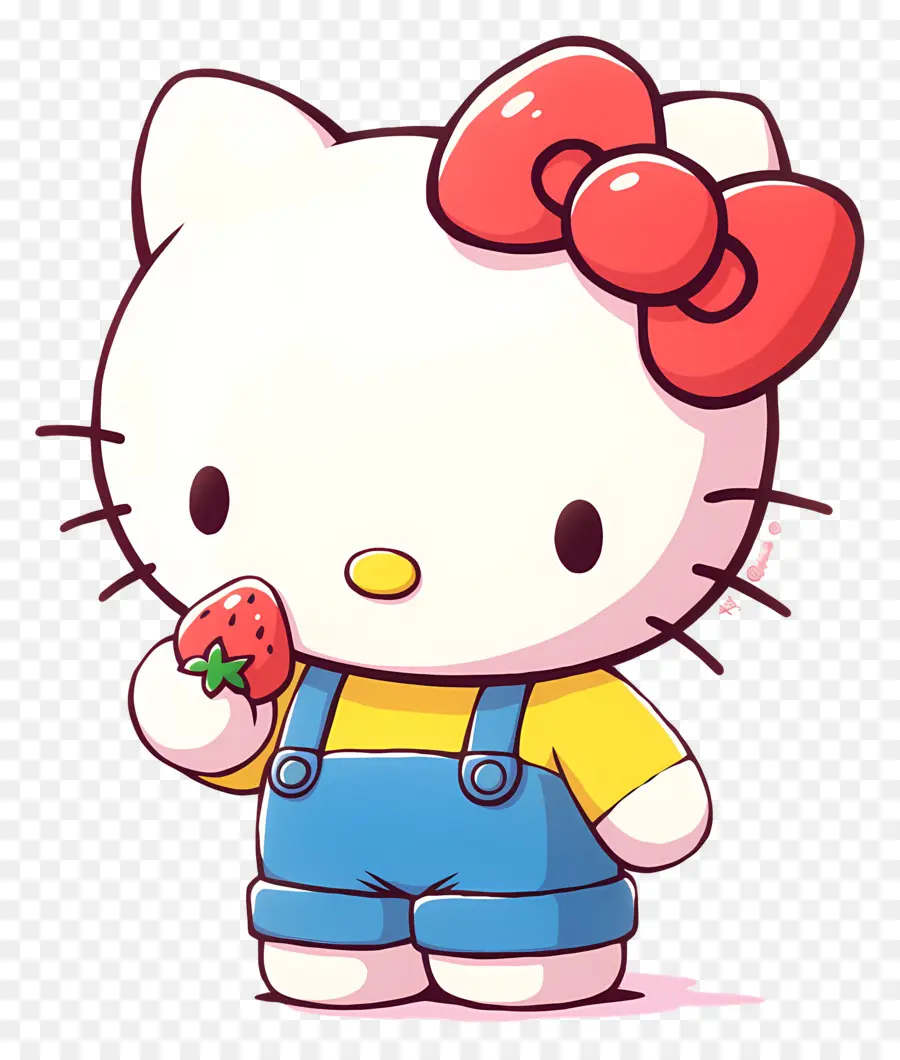 Hello Kitty Çilekli，Karikatür Kedi çilek Ile PNG