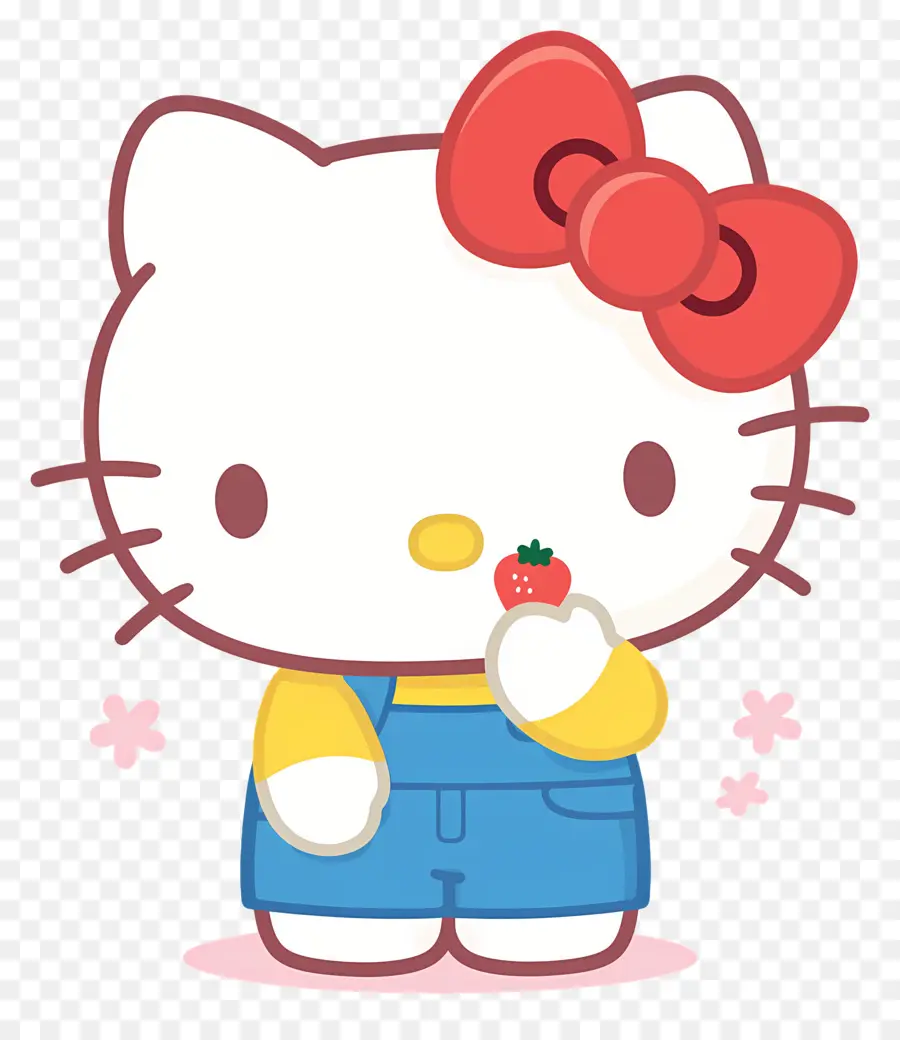 Hello Kitty Çilekli，Karikatür Kedi çilek Ile PNG