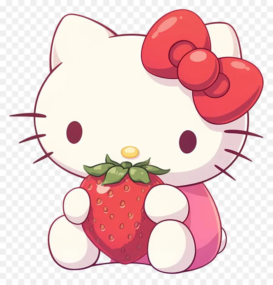 Hello Kitty Çilekli，Karikatür Kedi çilek Ile PNG