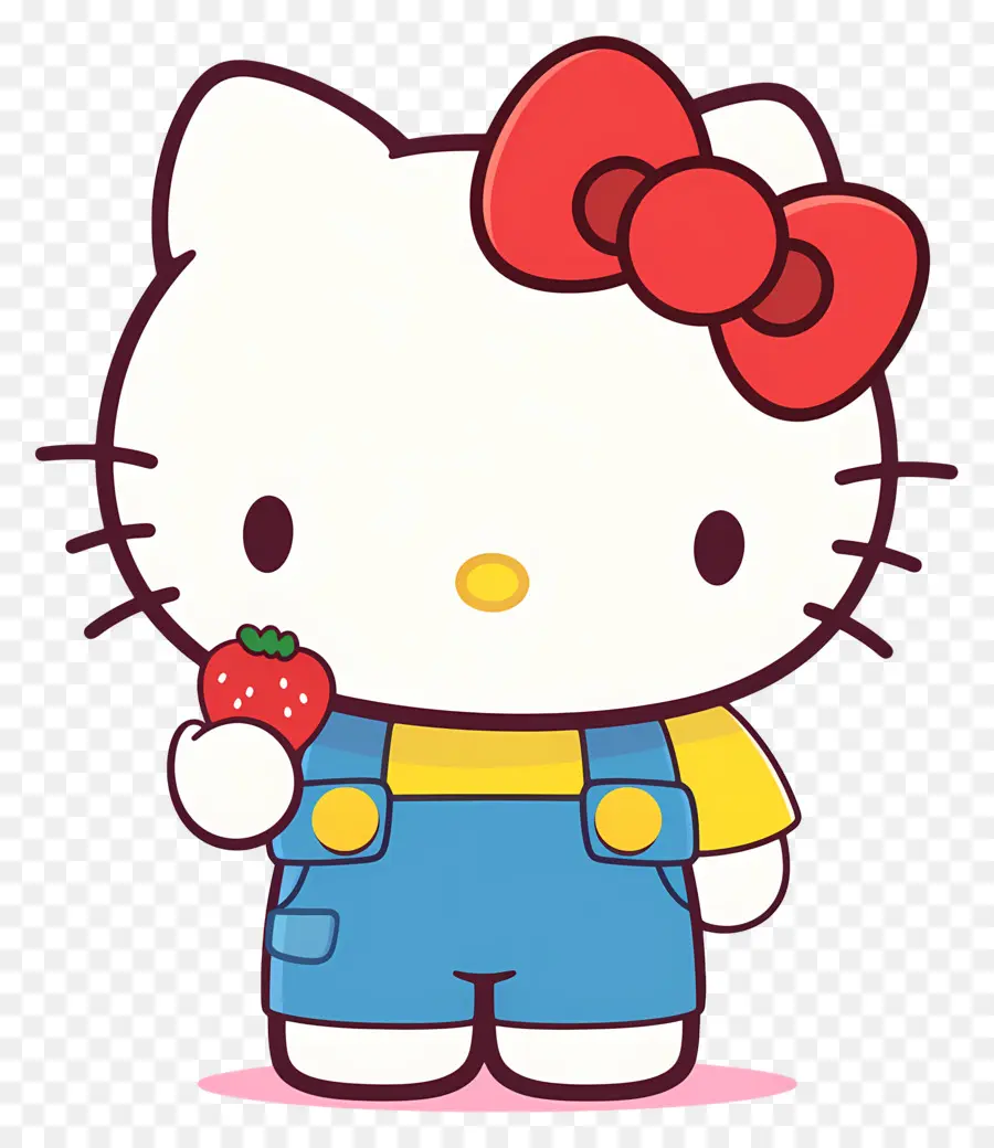 Hello Kitty Çilekli，Karikatür Kedi çilek Ile PNG