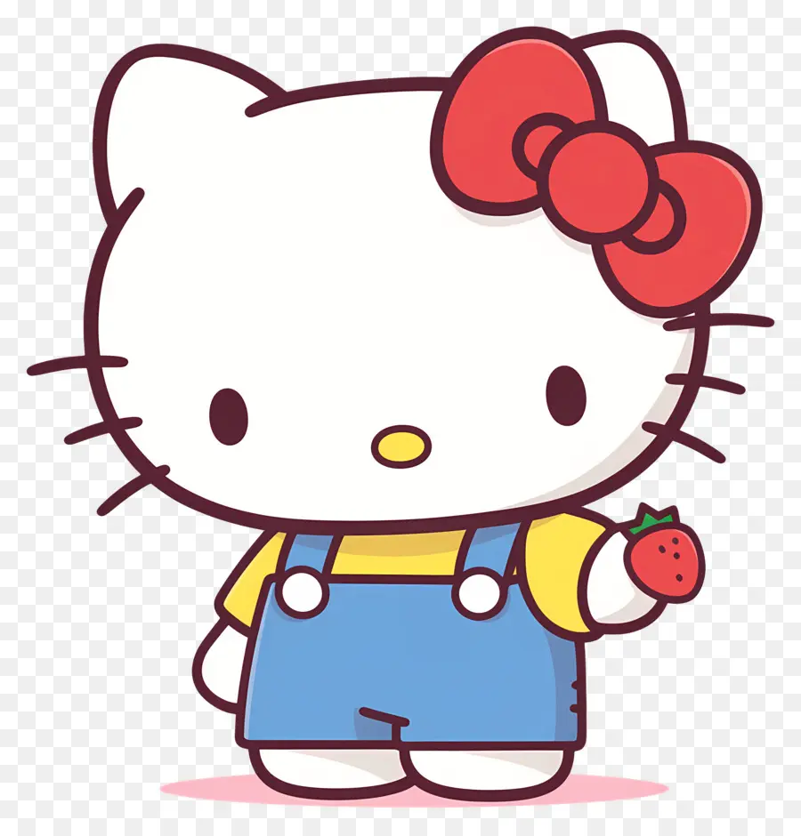 Hello Kitty Çilekli，Karikatür Kedi çilek Ile PNG