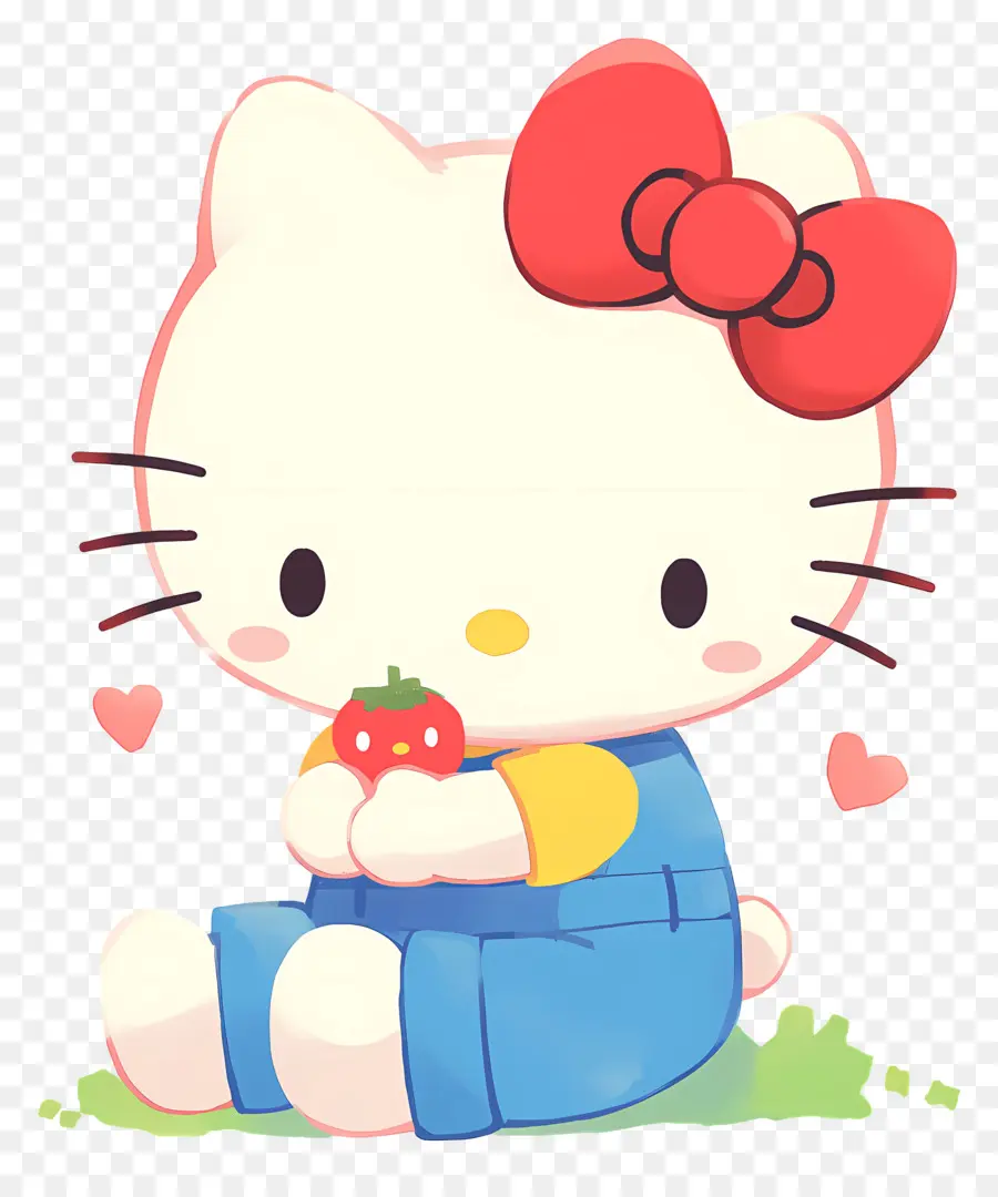 Hello Kitty Çilekli，Karikatür Kedi çilek Ile PNG