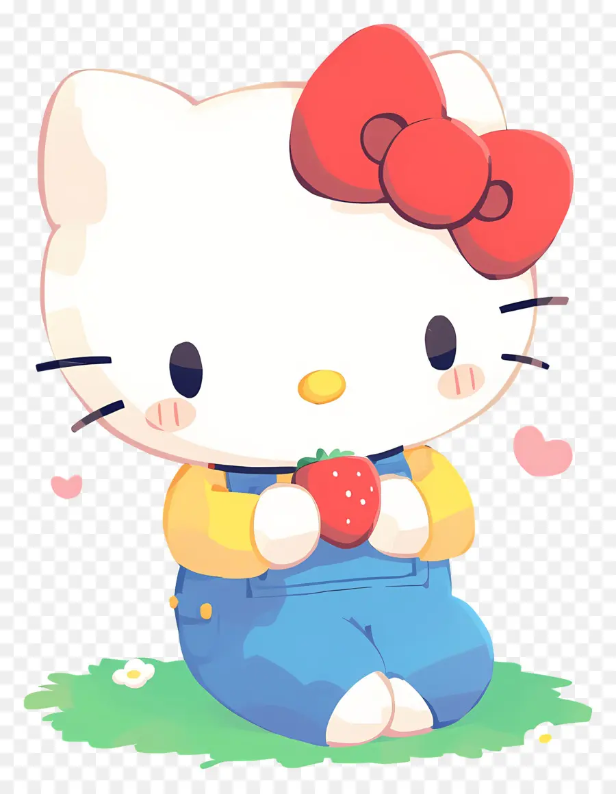 Hello Kitty Çilekli，Karikatür Kedi çilek Ile PNG