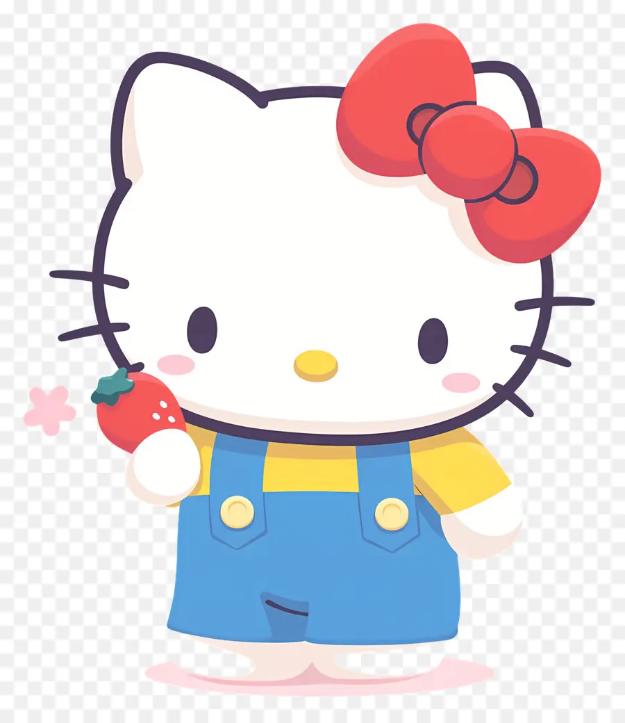 Hello Kitty Çilekli，Karikatür Kedi çilek Ile PNG