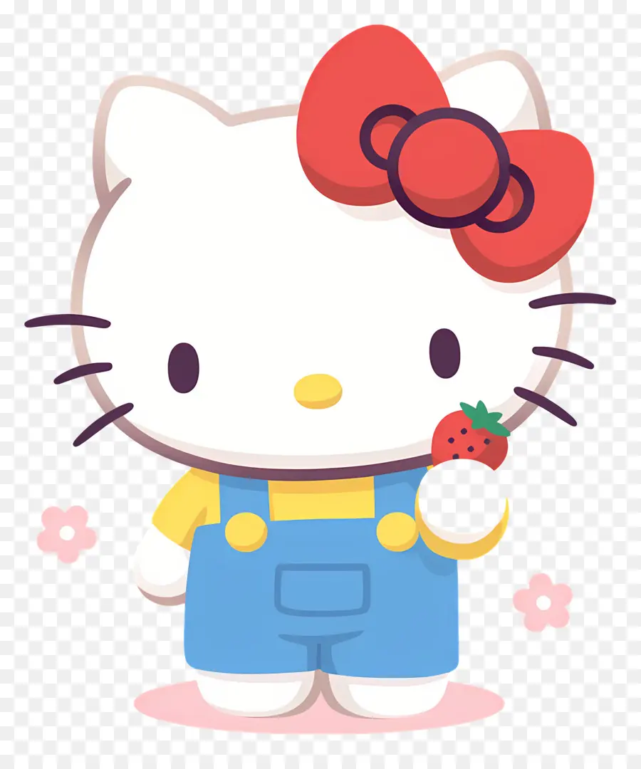 Hello Kitty Çilekli，Karikatür Kedi çilek Ile PNG