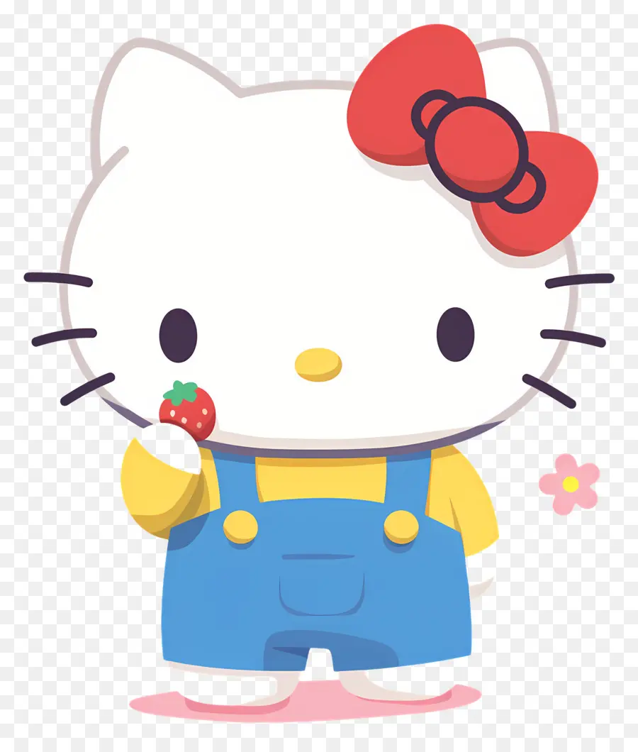 Hello Kitty Çilekli，Karikatür Kedi çilek Ile PNG