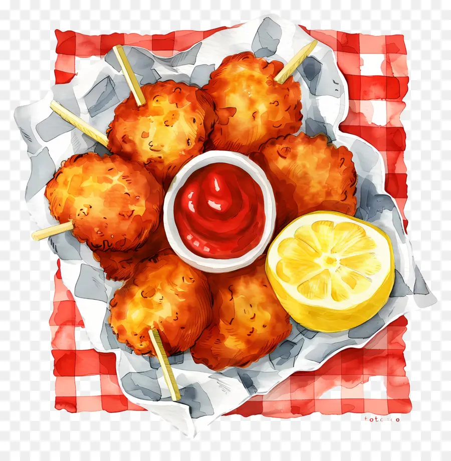 Kızarmış Tavuk Parçaları，Kızarmış Nuggets PNG